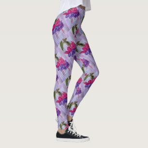 LEGGINGS FUSCHIE POURPULAIRE ET ROSE   LÉGUMES FLORAUX