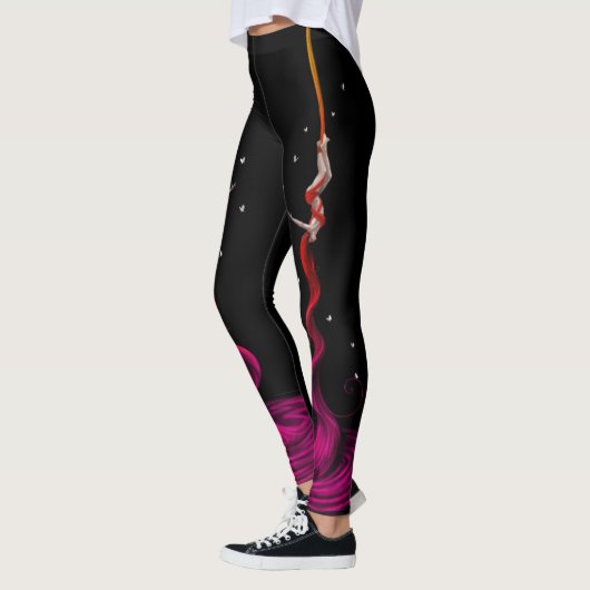 Leggings Fushia Fade, artiste de soie aérienne (Gauche)