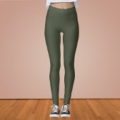 Leggings Fusil vert couleur solide
