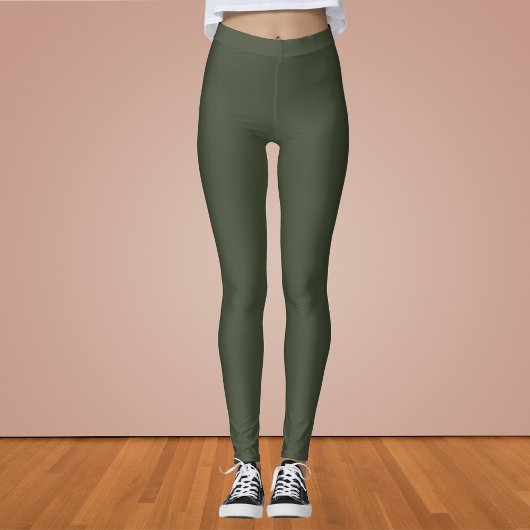 Leggings Fusil vert couleur solide