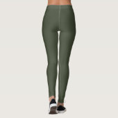 Leggings Fusil vert couleur solide (Dos)
