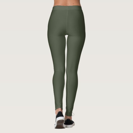 Leggings Fusil vert couleur solide (Dos)