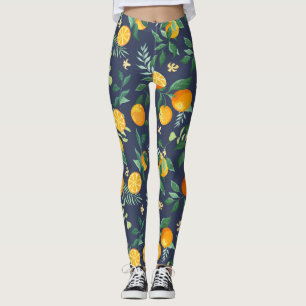 Leggings Fusion d'agrumes : Oranges à l'air tropical