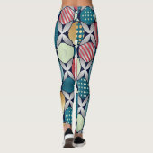Leggings Fusion de cercles géométriques rétro vibrants (Dos)