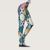 Leggings Fusion de cercles géométriques rétro vibrants (Droite)