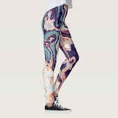 Leggings Fusion de Géode Marbre Violet Turquoise (Droite)