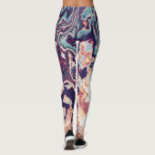 Leggings Fusion de Géode Marbre Violet Turquoise (Dos)