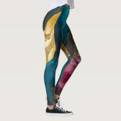 Leggings Fusion de marbre sarcelle et or de minuit (Droite)