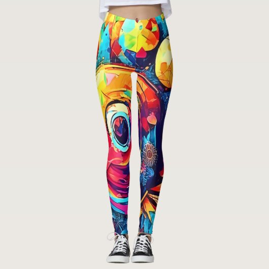 Leggings Fusion florale cosmique (Devant)