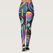 Leggings Futuriste Néon Abstrait Féminin (Dos)