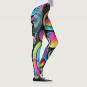 Leggings Futuriste Néon Abstrait Féminin (Droite)