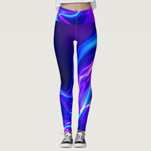 Leggings Futuristic Neon Liquid Waves – Electric Energy Flo