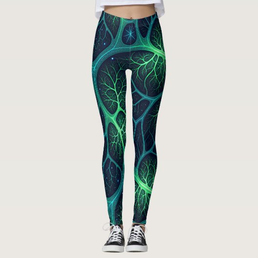 Leggings Futuristic Zombie Aesthetic Pattern – Biomechanica (Devant)