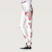 Leggings Fuyez pour être heureux Pink blanc papillon Leggin (Gauche)