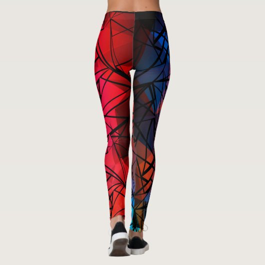 Leggings FuzzyFoxArt, polygone (Dos)
