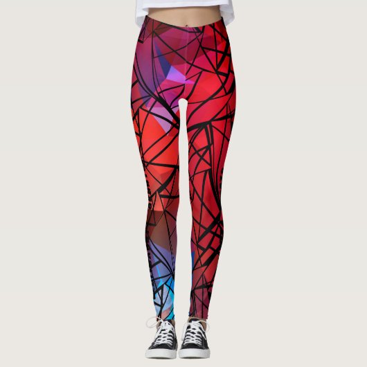 Leggings FuzzyFoxArt, polygone (Devant)