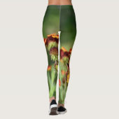 Leggings Gaillardia SunFlowers Fleur sauvage Floral Green (Dos)