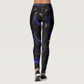 Leggings "Galactic Swirl : Le marbre de l'espace bleu et no (Dos)