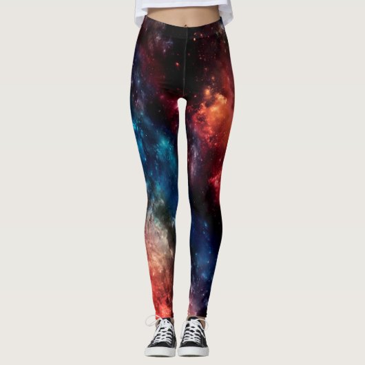 Leggings Galaxie colorée carrelée (Devant)