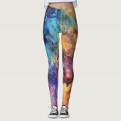 Leggings Galaxie colorée moderne céleste (Devant)