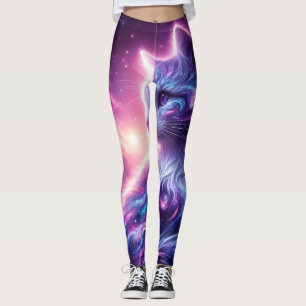 Leggings Galaxie Cosmique Féline Mystique Céleste
