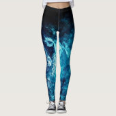 Leggings Galaxie de l'espace bleu (Devant)