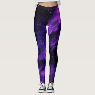 Leggings Galaxie de l'espace mauve