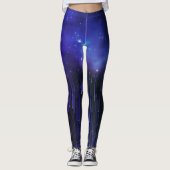 Leggings Galaxie des lumières du nord pourpre (Devant)