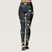 Leggings Galaxie et planètes sur l'arrière - plan noir (Dos)