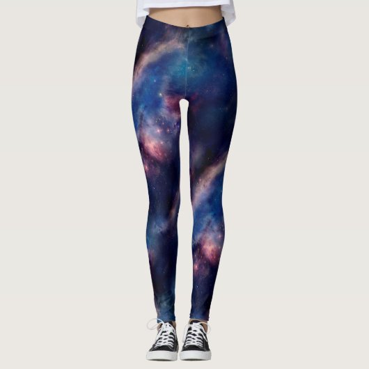 Leggings Galaxie pourpre Carrelée (Devant)