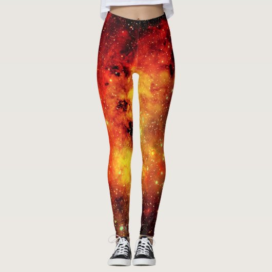 Leggings Galaxie tombée en feu (Devant)
