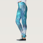 Leggings Galaxy 3 Légendes Abstraites Bleues Douces (Gauche)