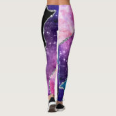 Leggings Galaxy Agate Parties scintillant en marbre violet  (Dos)