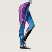 Leggings Galaxy Agate Parties scintillant en marbre violet  (Droite)