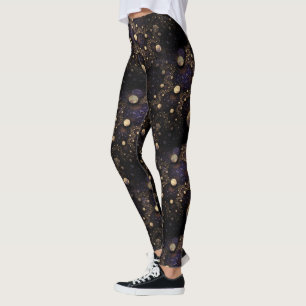 Leggings Galaxy Fractal Moons Motif