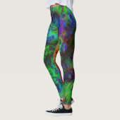 Leggings Galaxy Multi-couleur Abstraite Nebula verte (Gauche)