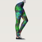 Leggings Galaxy Multi-couleur Abstraite Nebula verte (Droite)