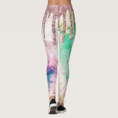Leggings Galaxy Rose Gold Parties scintillant Drives Design (Dos)