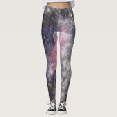 Leggings Galaxy rose noir blanc Yoga (Devant)
