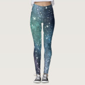 Leggings Galaxy Stars Ciel nocturne (Devant)