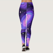 Leggings Galaxy Swirls Motif Dreamy Cosmic Nebula Design (Dos)