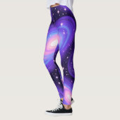 Leggings Galaxy Swirls Motif Dreamy Cosmic Nebula Design (Gauche)