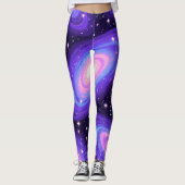 Leggings Galaxy Swirls Motif Dreamy Cosmic Nebula Design (Devant)
