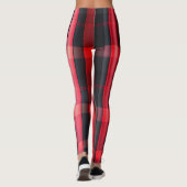 Leggings Gamme Abstraite Red Black Plaid (Dos)
