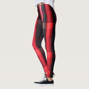 Leggings Gamme Abstraite Red Black Plaid
