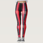 Leggings Gamme Abstraite Red Black Plaid (Devant)