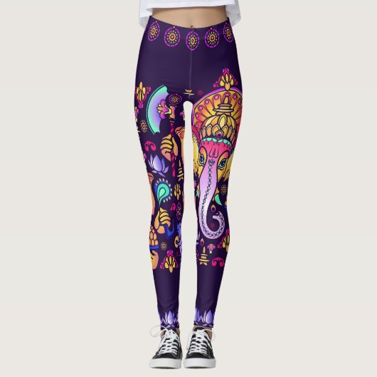 Leggings Ganesh Hindu God : Festive sans fil (Devant)