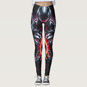 Leggings Gardien Cosmique Cyber Abstrait Robot Futuriste