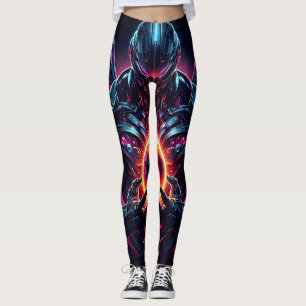 Leggings Gardien Cosmique Cybernétique Abstrait Robot Futur