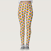 Leggings GAY PRIDE LGBT Rainbow Heart Motif (Devant)